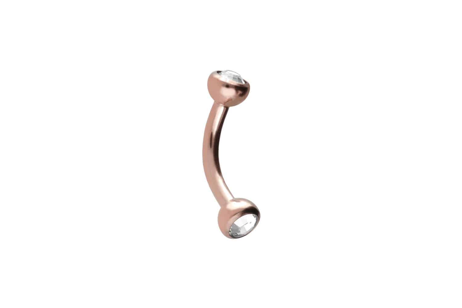 Titan Piercing Banane ZWEI KRISTALLE